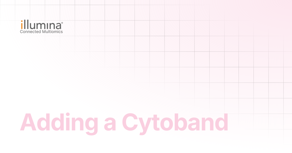 Adding a Cytoband | Multiomics Software
