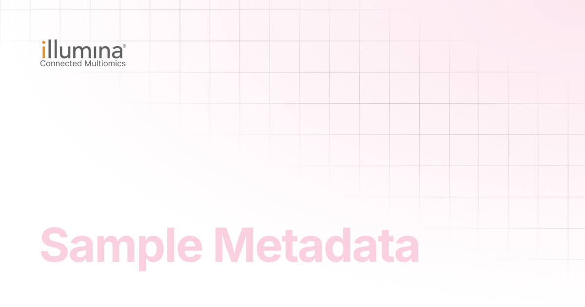 Sample Metadata | Multiomics Software