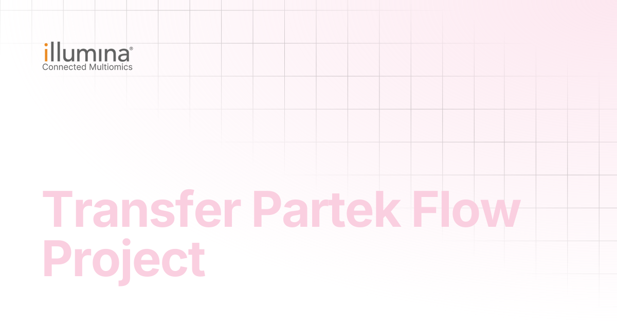 Transfer Partek Flow Project | Multiomics Software