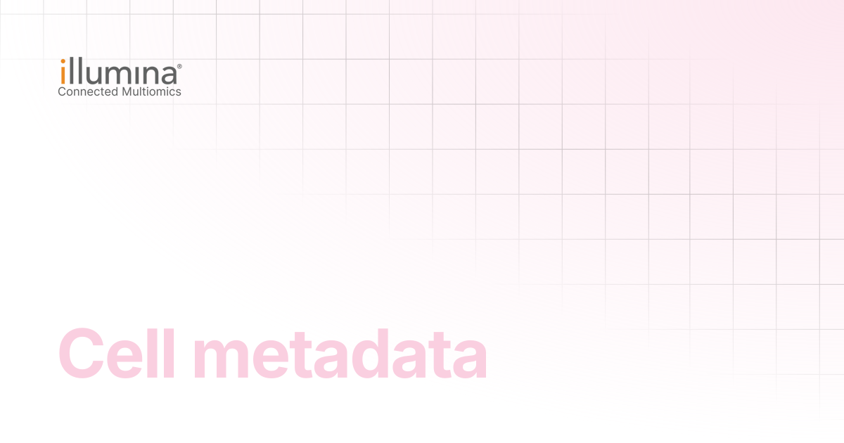 Cell metadata | Multiomics Software