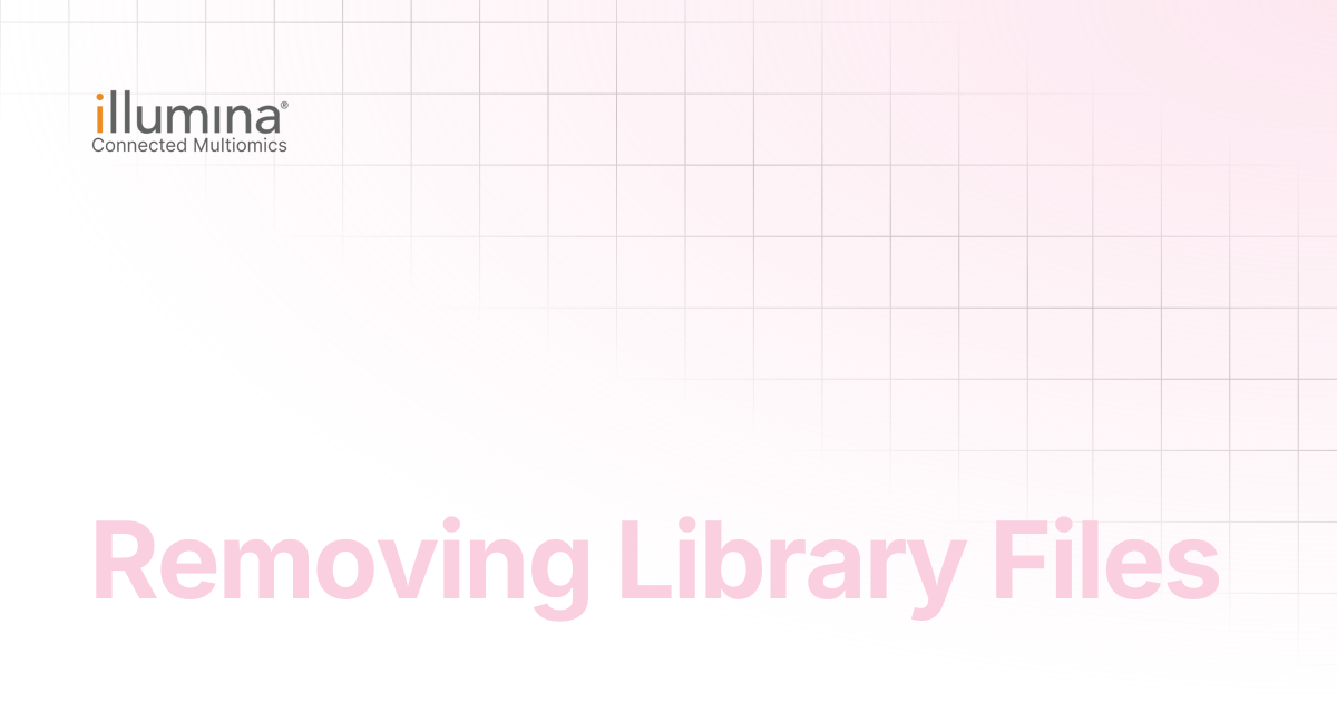 Removing Library Files | Multiomics Software