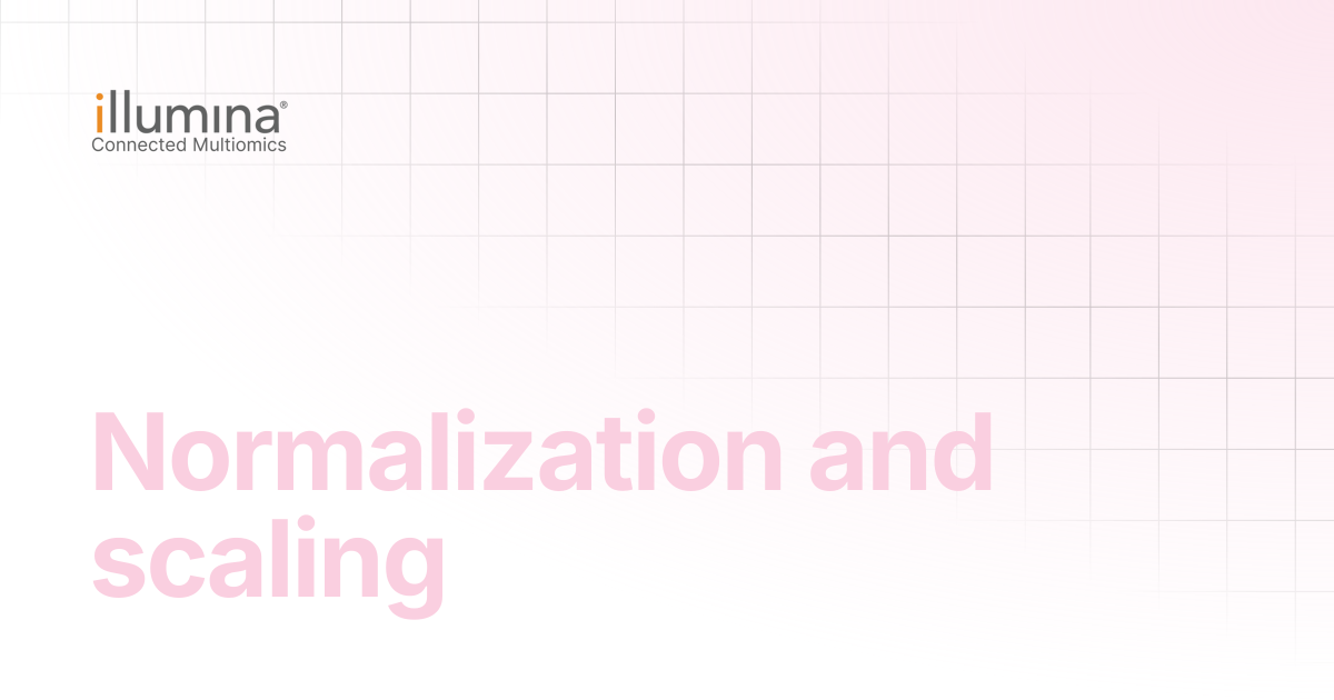 Normalization and scaling | Multiomics Software