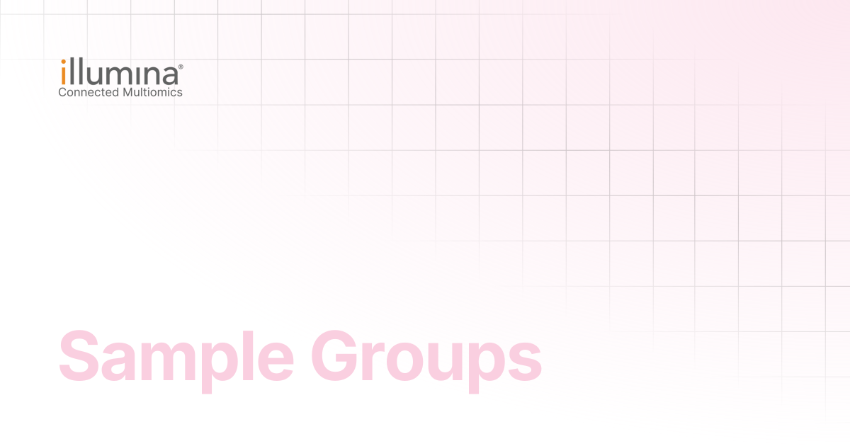 Sample Groups | Multiomics Software
