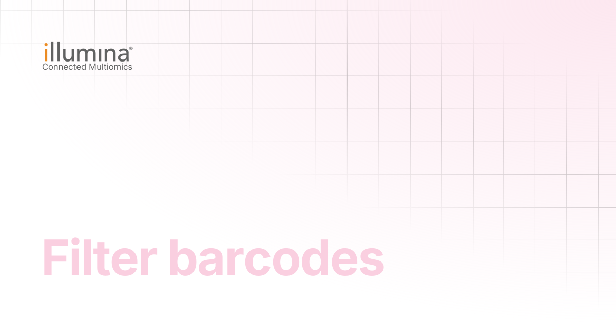 Filter barcodes | Multiomics Software