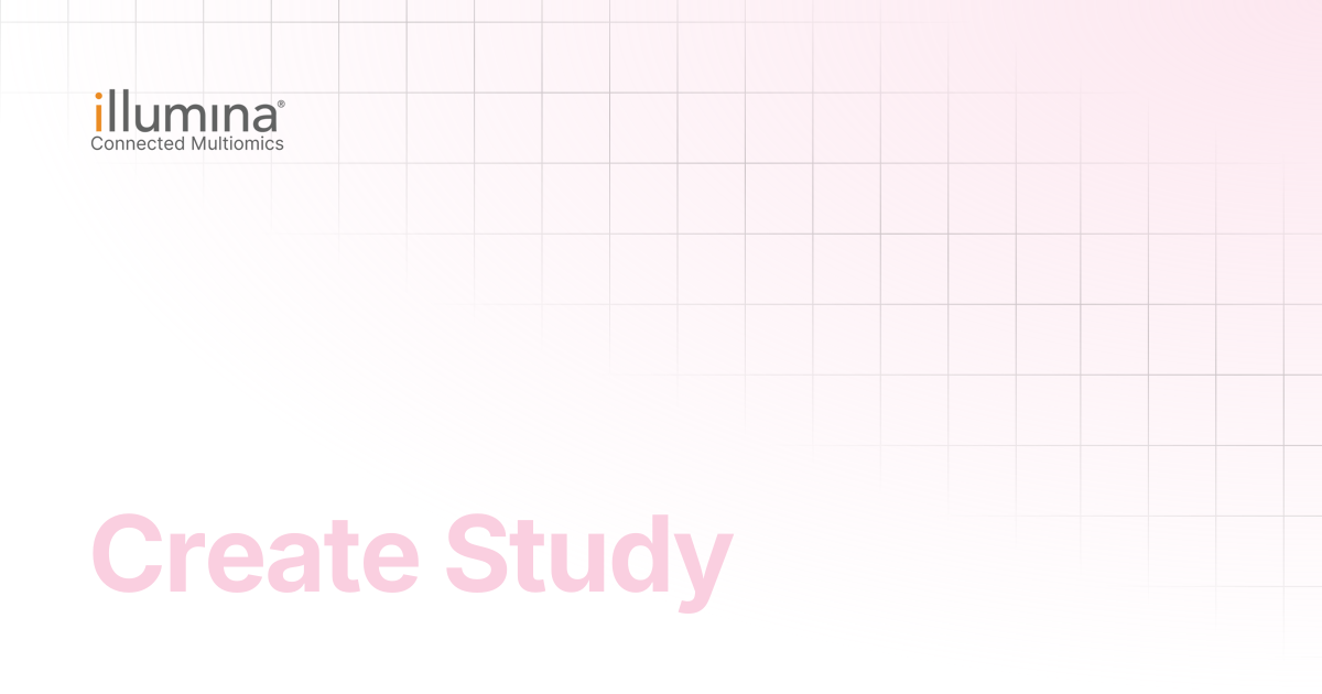 Create Study | Multiomics Software