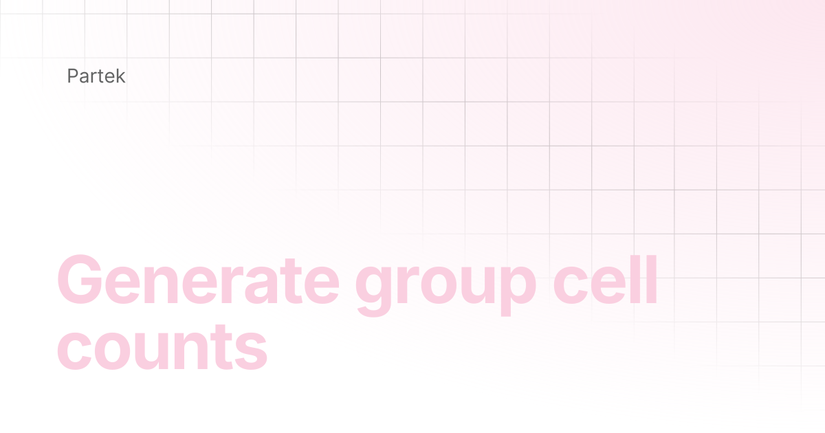 Generate group cell counts | Multiomics Software
