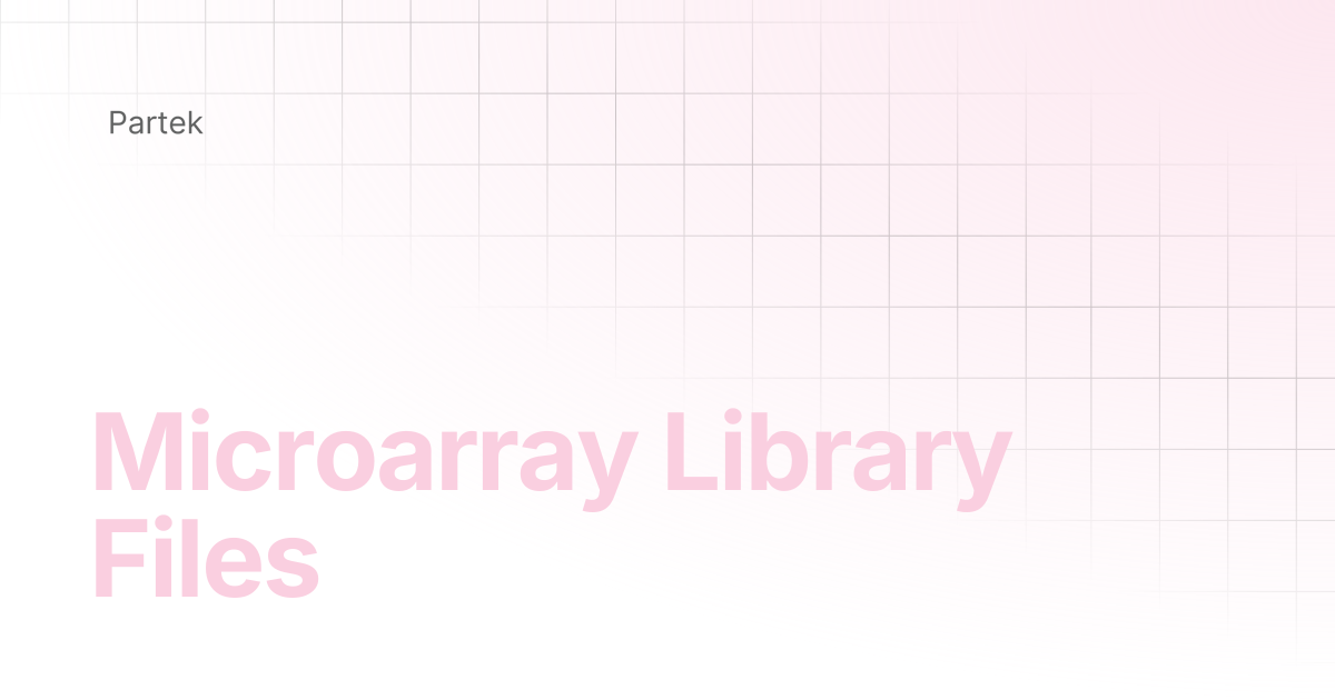 Microarray Library Files | Multiomics Software