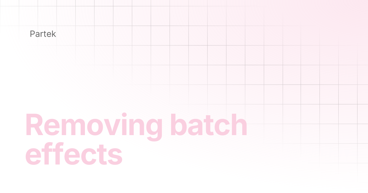Removing batch effects | Multiomics Software