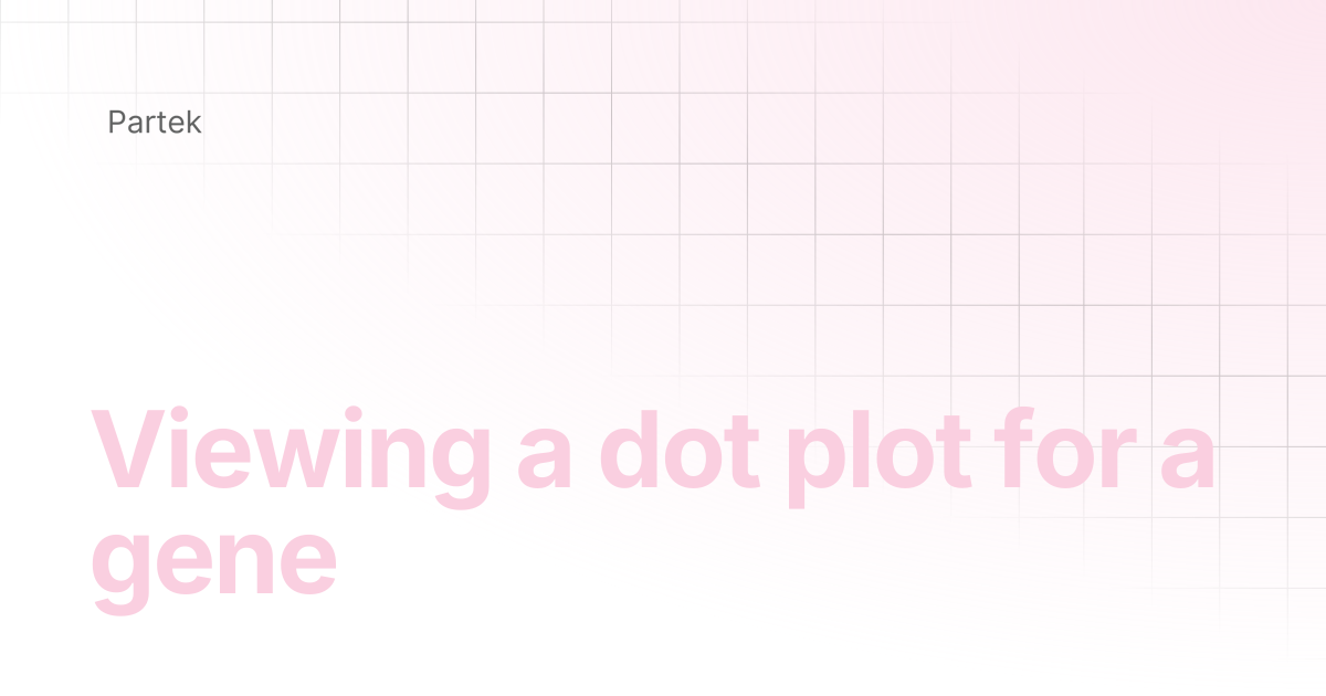 Viewing a dot plot for a gene | Multiomics Software